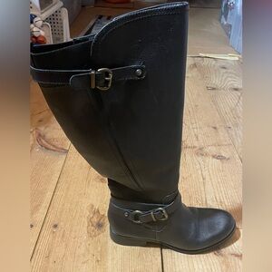 Naturalizer Jerri wide calf black leather boots 7